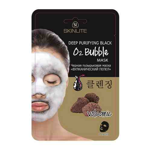 Skinlite маска черная пузырьковая Вулканический пепел, маска для лица, 20 г, 1 шт.