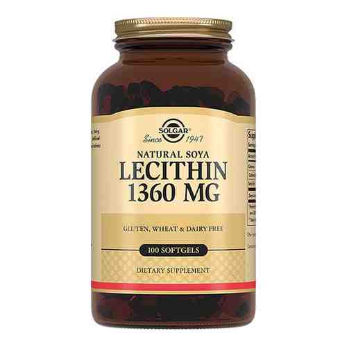 Solgar Натуральный соевый лецитин, 1360 мг, капсулы, 100 шт.