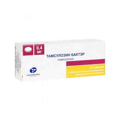 Тамсулозин Бактэр, 0.4 мг, таблетки с пролонгированным высвобождением, покрытые пленочной оболочкой, 30 шт.