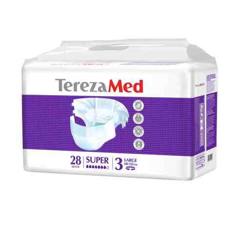 TerezaMed Super подгузники для взрослых ночные, Large L (3), 100-150 см, 28 шт.