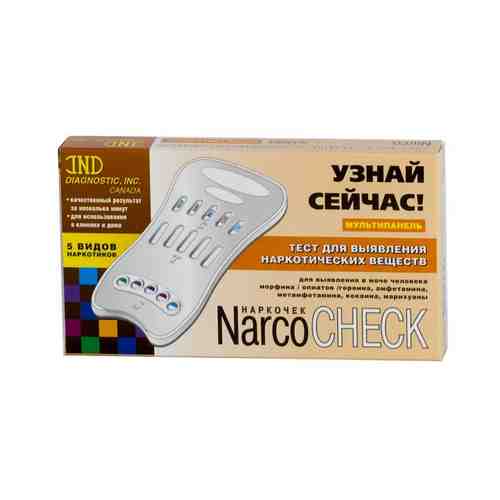 Тест на наркотики NarcoCheck мультипанель 5 видов наркотиков, тест-система, 1 шт.