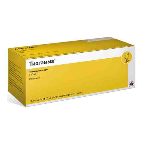 Тиогамма, 12 мг/мл, раствор для инфузий, 50 мл, 10 шт.