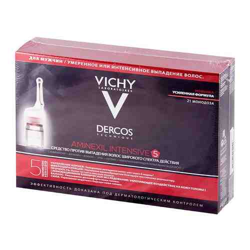 Vichy Dercos Aminexil Intensive 5 средство против выпадения волос для мужчин, мужские, 21 шт.