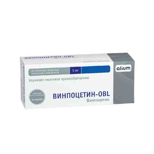 Винпоцетин-OBL, 5 мг, таблетки, покрытые оболочкой, 50 шт.