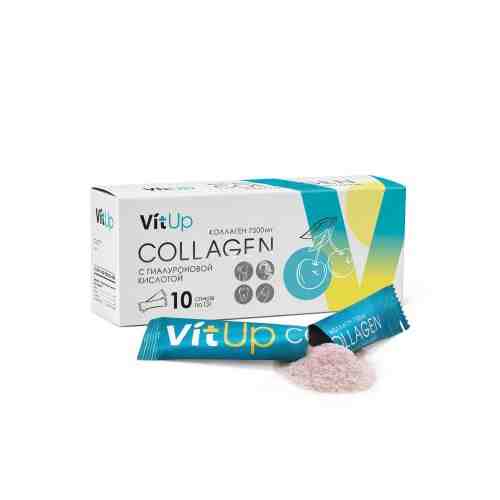Вит Ап Коллаген с гиалуроновой кислотой, 7500 мг, порошок для приема внутрь, 10 шт.