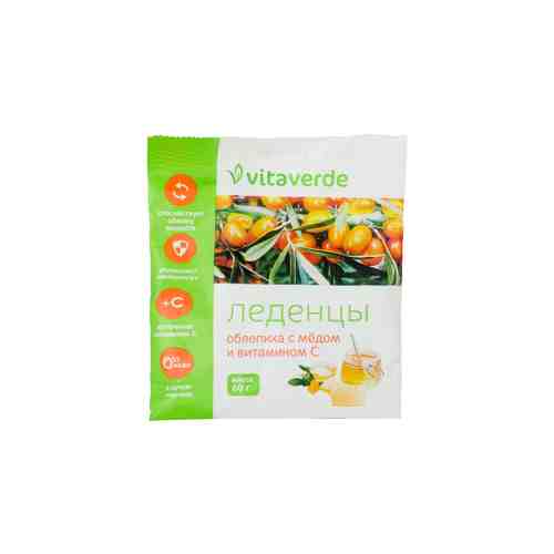 Vita Verde Леденцы витамин C облепиха мед, леденцы, 60 г, 1 шт.