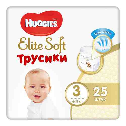 Huggies Elite Soft Подгузники-трусики, р. 3, 6-11 кг, 25 шт.