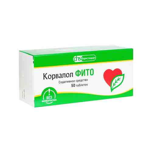 Корвалол Фито, 1.16 мг+28 мг+16.4 мг, таблетки, без фенобарбитала, 50 шт.