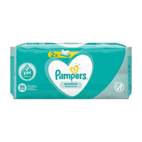 Pampers Sensitive Салфетки влажные детские, 104 шт.