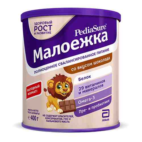 PediaSure Малоежка, для детей с 12 месяцев, смесь сухая, шоколад, 400 г, 1 шт.