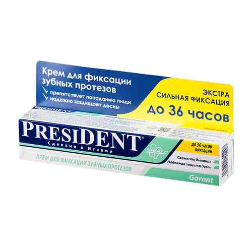 PresiDent Garant крем для фиксации зубных протезов, крем для фиксации зубных протезов, с мятным вкусом, 20 г, 1 шт.
