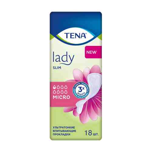 Прокладки урологические Tena Lady Slim Micro, прокладки урологические, 18 шт.